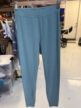 Alo Ribbed Leggings in Teal Blue SZ S